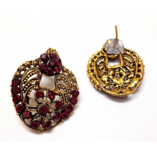 Golden Oxidized Women Earrings Jhumka Jhumki Jewelry Push Back Drop Dangle 47